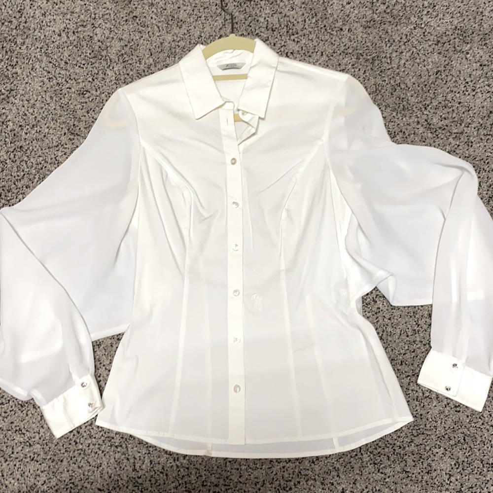 $178 Guess by MARCIANO crisp white blouse 42